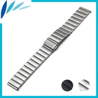 stainless steel watch band 22mm 24mm for cartier folding clasp strap loop wrist belt bracelet black silver spring bar tool
