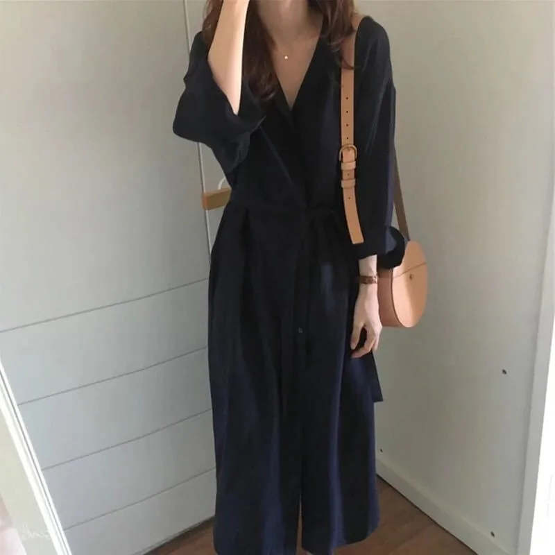 Женское однотонное платье макси в стиле ретро с v-образным вырезом вечернее