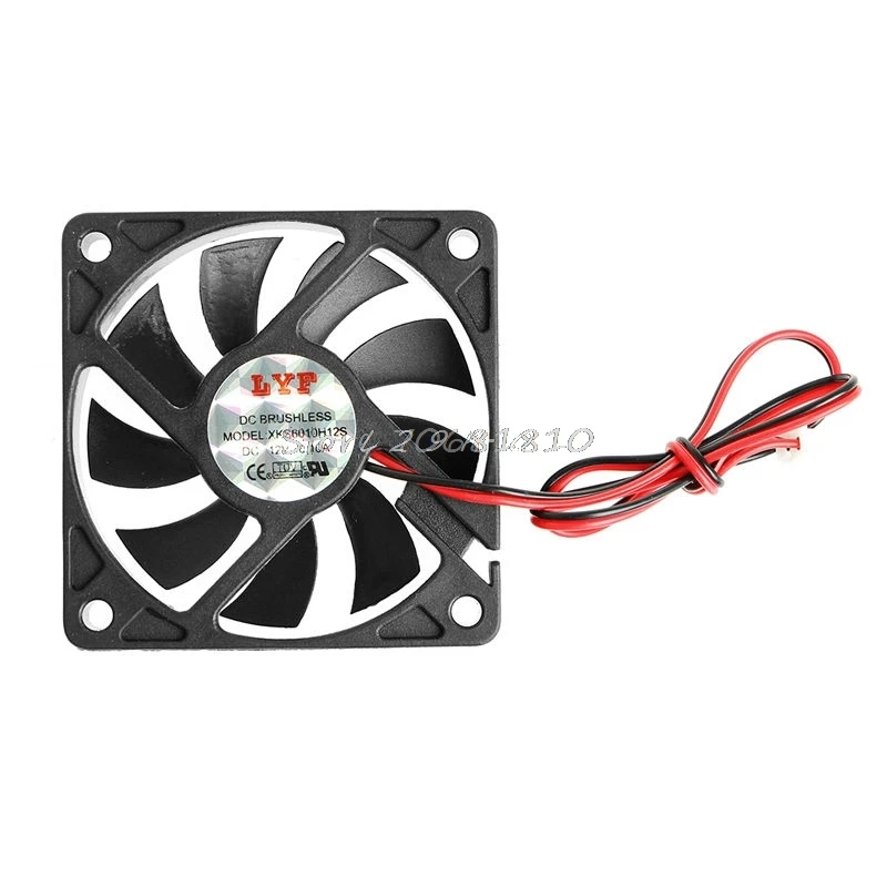 DC 12V 2Pin 60x60x10 мм PC компьютер CPU система SleeveBearing Вентилятор охлаждения 6010 Прямая