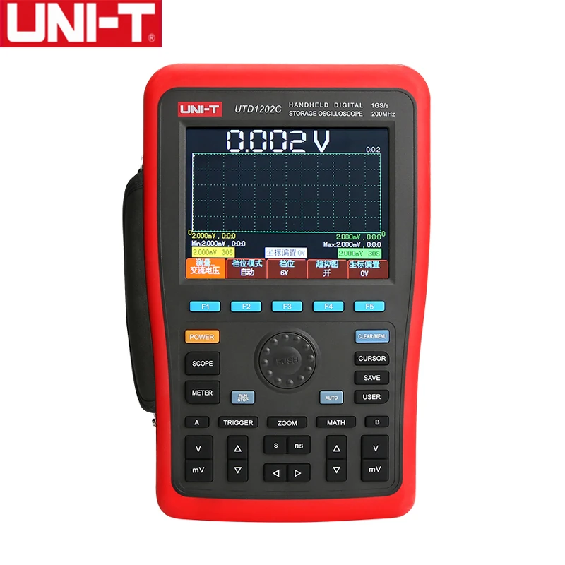 

Осциллограф ручной UNI-T UTD1202C, 5,7 дюйма, 2 канала, 200 МГц, 1 ГГц/с, 7,5 kpts