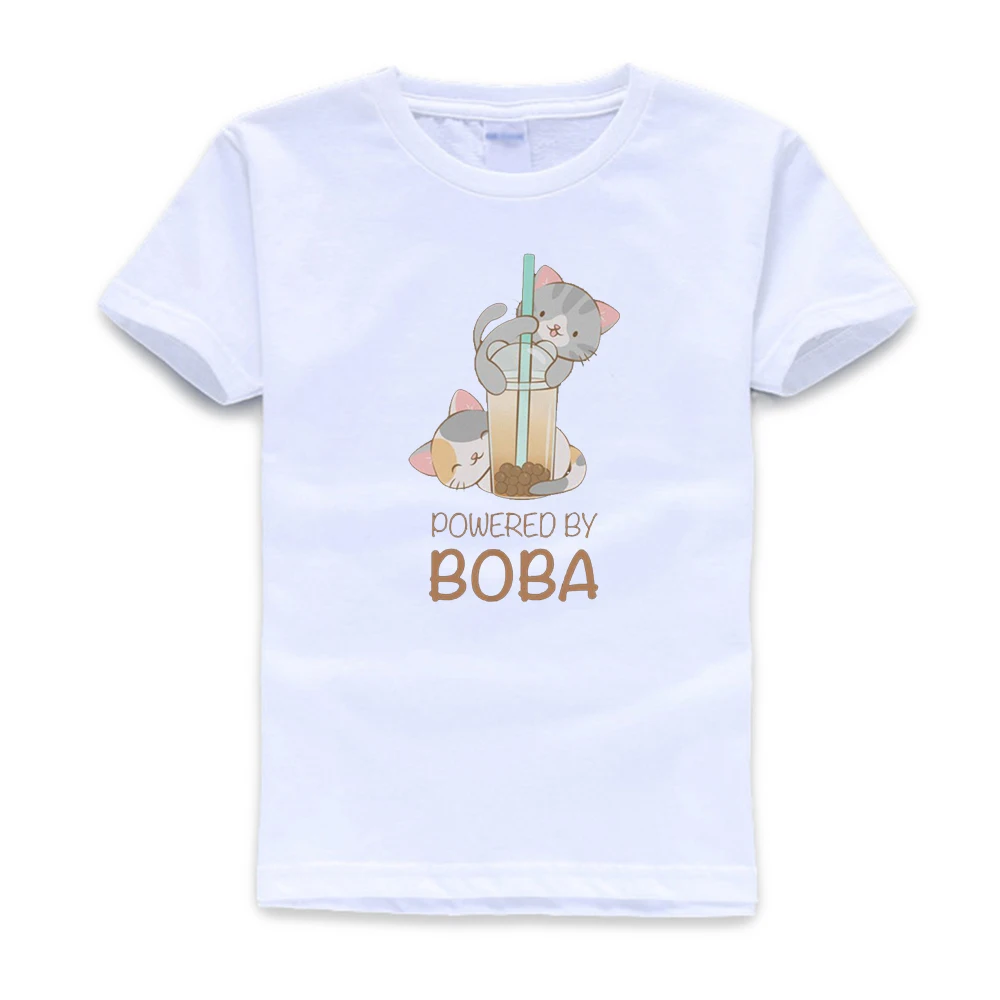 Милая рубашка Neko Boba Kawaii-Bubble tea Kawaii одежда для любителей кошек-Пастельная Эстетическая футболка унисекс с большим размером