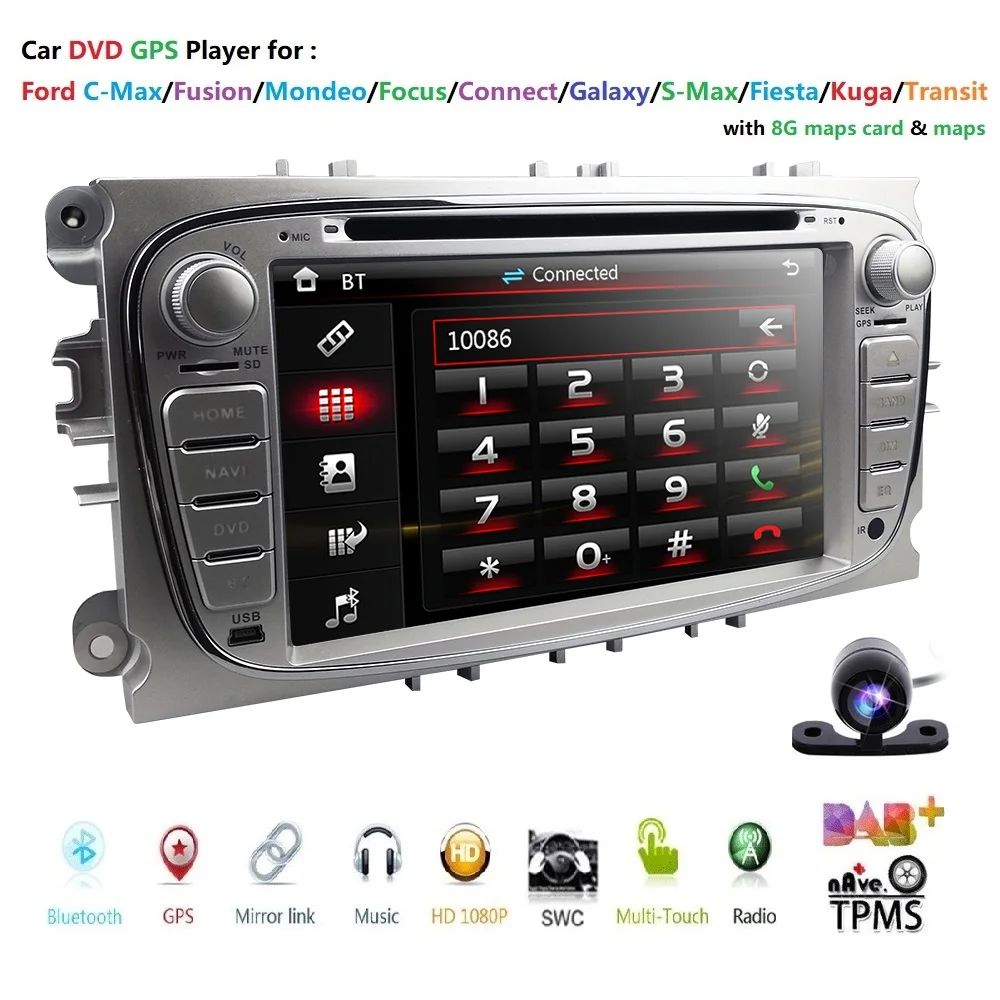 Двойной 2 Din Автомобильный dvd-плеер GPS Navi для Ford Focus Mondeo Galaxy 3G аудио Радио стерео