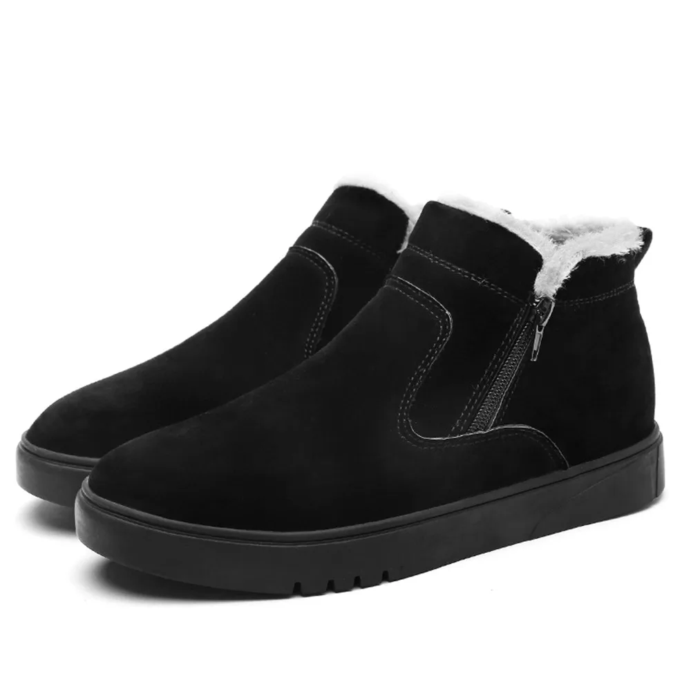2017 Black Men's Loafers Designer Winter Shoes Men Warm Short Plush Fashion Casual Zip Zapatillas Deportivas | Обувь