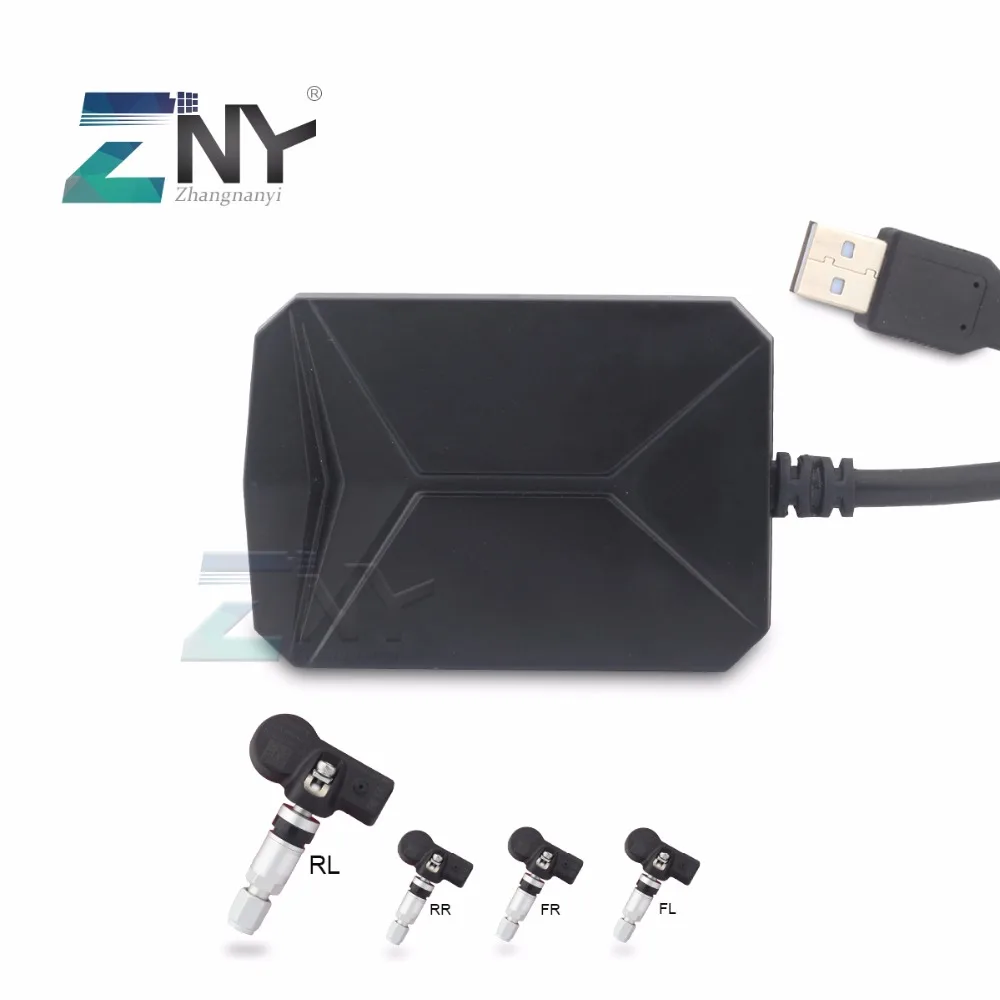 ZNY беспроводная система контроля давления в шинах для Android 4,4+ Автомобильный плеер Bluetooth TPMS Автоматическая сигнализация с 4 датчиками