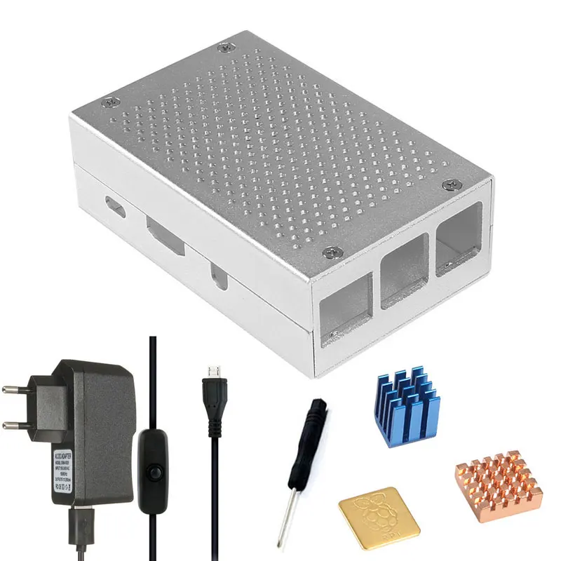 Для Raspberry Pi 3 алюминиевый корпус металлический корпус+ винты+ Корпус теплоотвода комплект для Raspberry Pi 3 Model B - Цвет: as picture