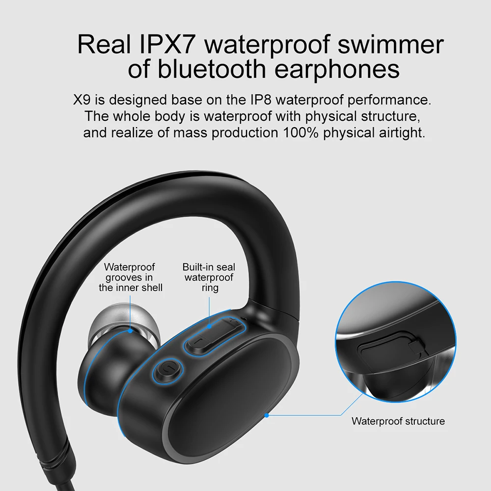 Новый OVEVO X9 рыбы бионический 8 г MP3 Bluetooth V4.2 наушники IPX7 Водонепроницаемый Плавание