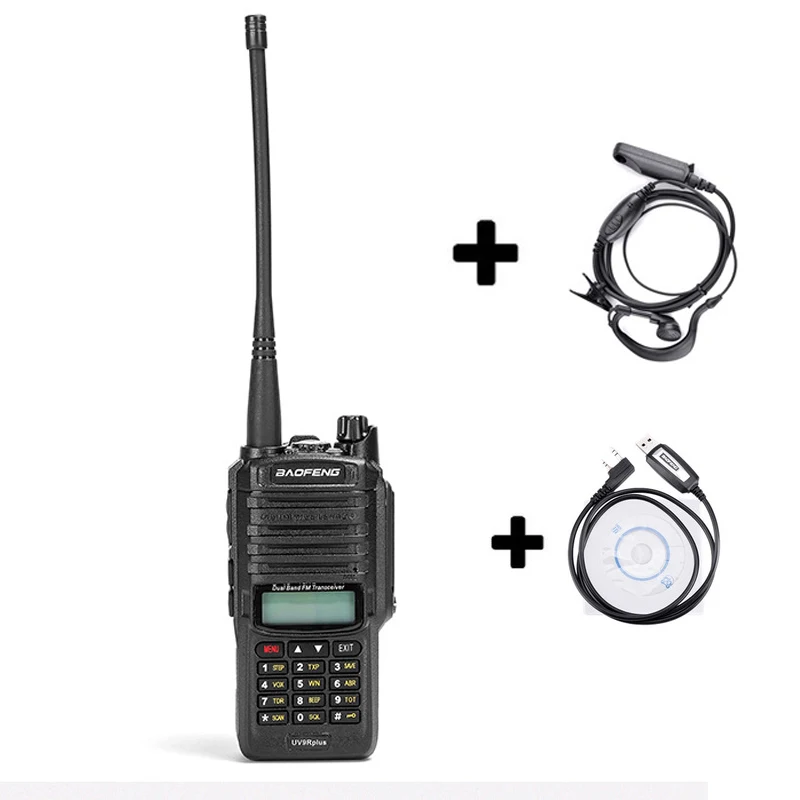 Add 1headset 1cable baofeng uv-9r uv 9r plus для рация 10 км 10 Вт cb водонепроницаемая автомобильная портативная рации ham радиостанция трансивер baufeng двухдиновая магнитола радиостанции boafeng радиолюбитель двухдиапазонная uhf vhf - Цвет: Add 1headset 1cable