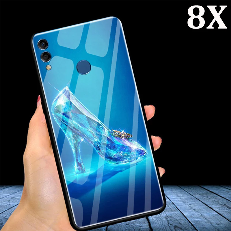 

For Huawei Honor 8X Case phone Case Shell Fashion Tempered glass cover For Huawei Honor 8 X case Cover Honor8X Protection Shell
