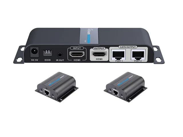 LENKENG LKV712Pro 1920*1080 HDMI удлинитель 1 передатчик 2 приемника до 40 м по RJ45 CAT6/6A/7 поддержка EDID с ИК-функцией