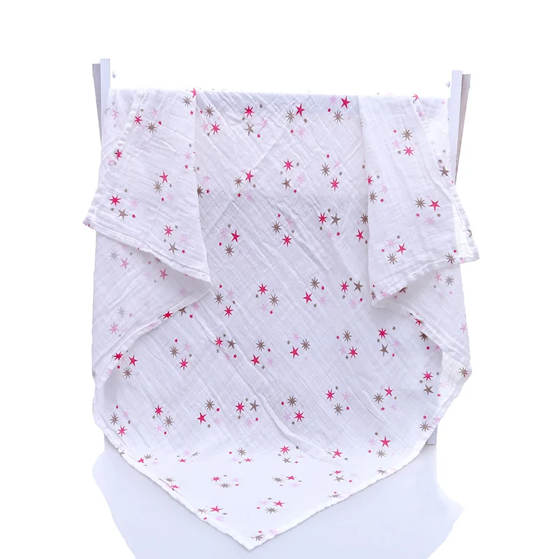 

120*120cm Baby Blanket Muslin Cotton Newborns Swaddle Infant Sleepsacks Double Layers Gauze Bath Towel Soft Baby Swaddling Wrap