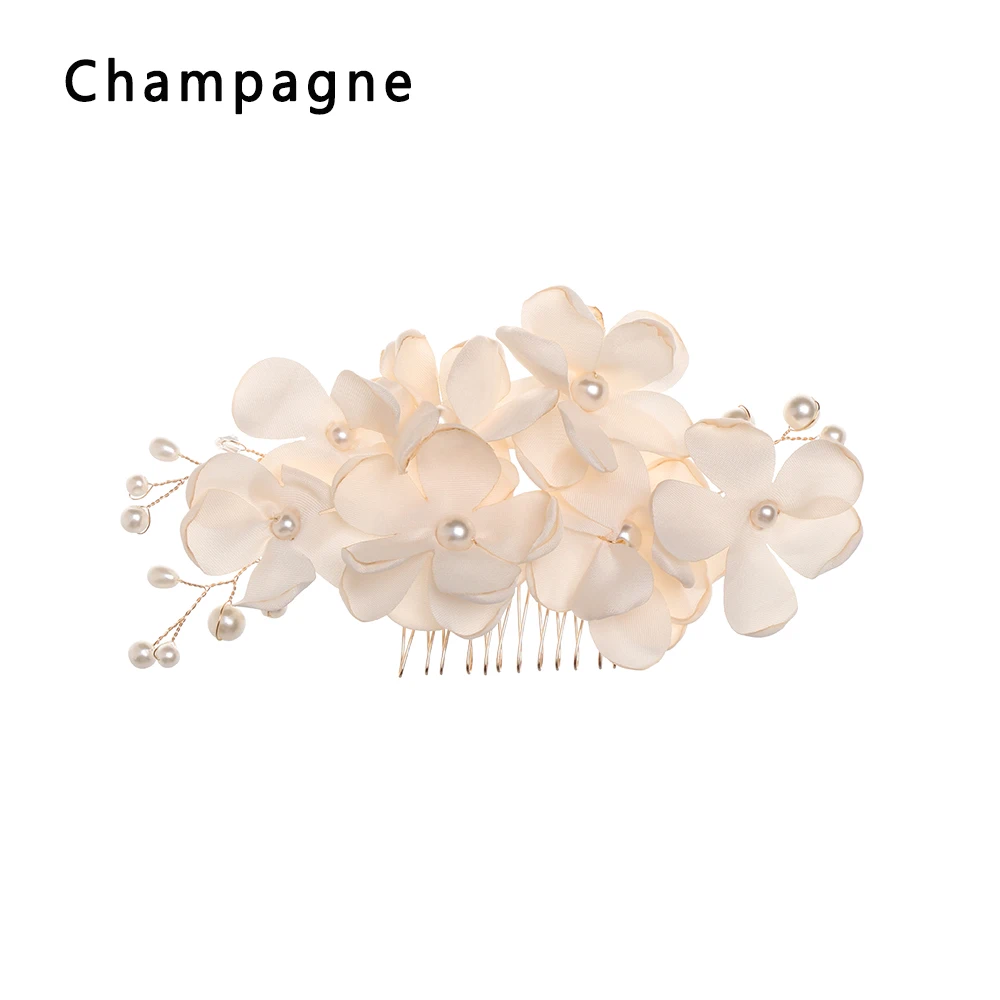 style1-champagne 1 шт. Роскошные расчески для волос с красными и розовыми цветами, головной убор для невесты, свадебные аксессуары для волос, элегантные жемчужные украшения для волос, заколки для волос, подарки - Окраска металла: style1-champagne