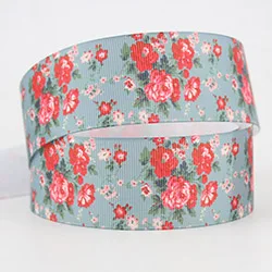 flowers ribbon 9 1-1/" с цветочным принтом grosgrain цветок лента 38 мм DIY Свадебные украшения ручной работы материалы подарок украшение ленты - Цвет: flowers ribbon 9