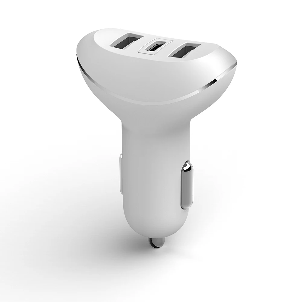 Новый F7 type C автомобиля Зарядное устройство QC 3 0 PD Dual usb Автомобильное 2 Порты и