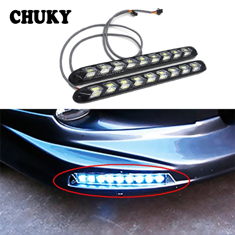 CHUKY 1Set Car LED DRL fog lamps Turn Signal with Yellow Steering For Audi a3 a4 b8 b7 b5 q5 Mitsubishi lancer asx Jeep Renegade |