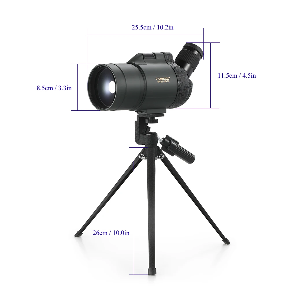 Телескоп Visionking водостойкий охотничий бинокль Bak4 Prism Монокуляр со штативом чехол