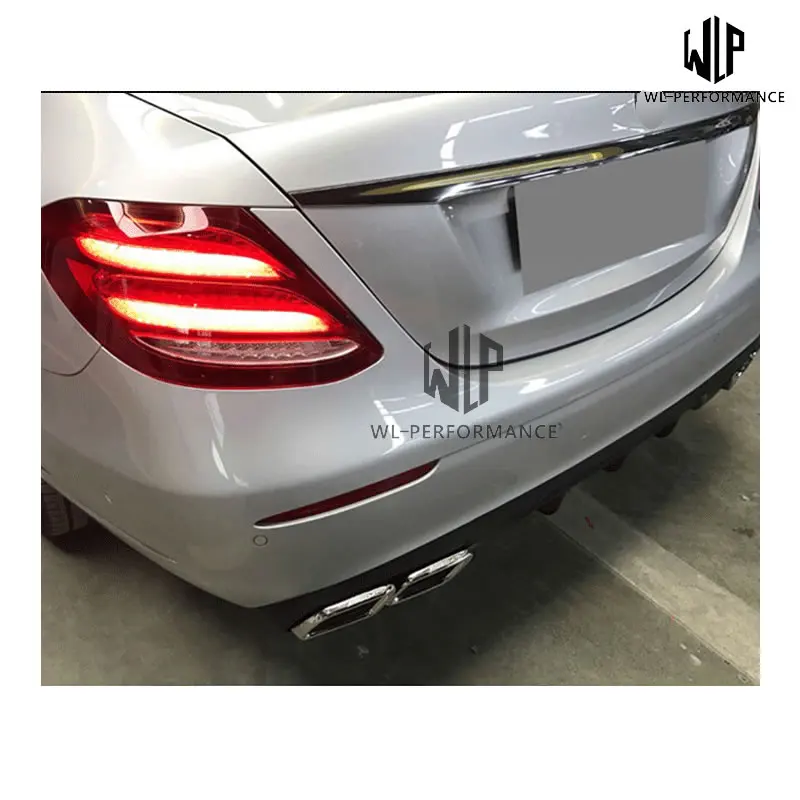 W213 E класс PP задний диффузор для губ с выхлопными наконечниками 4 выхода автомобильный Стайлинг для Mercedes-Benz E63 AMG автомобильный комплект кузова