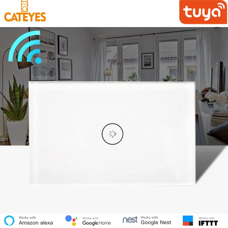 Выключатель настенный стеклянный с поддержкой Wi Fi и сенсорным управлением 1/2/3
