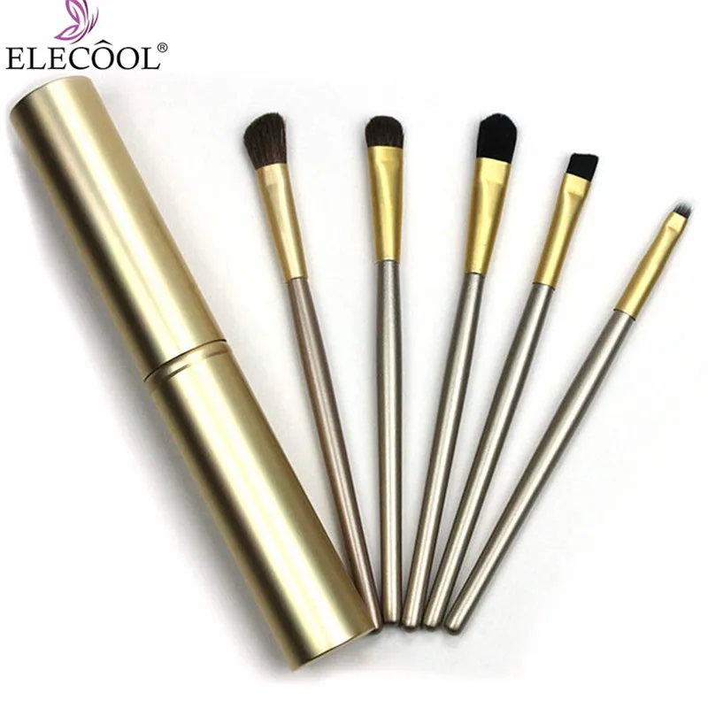 ELECOOL, 5 шт., набор кистей для макияжа глаз, тени для век, подводка для глаз, набор для губ, волосы пони с держателем в тюбике, кисти для макияжа, maquillaje