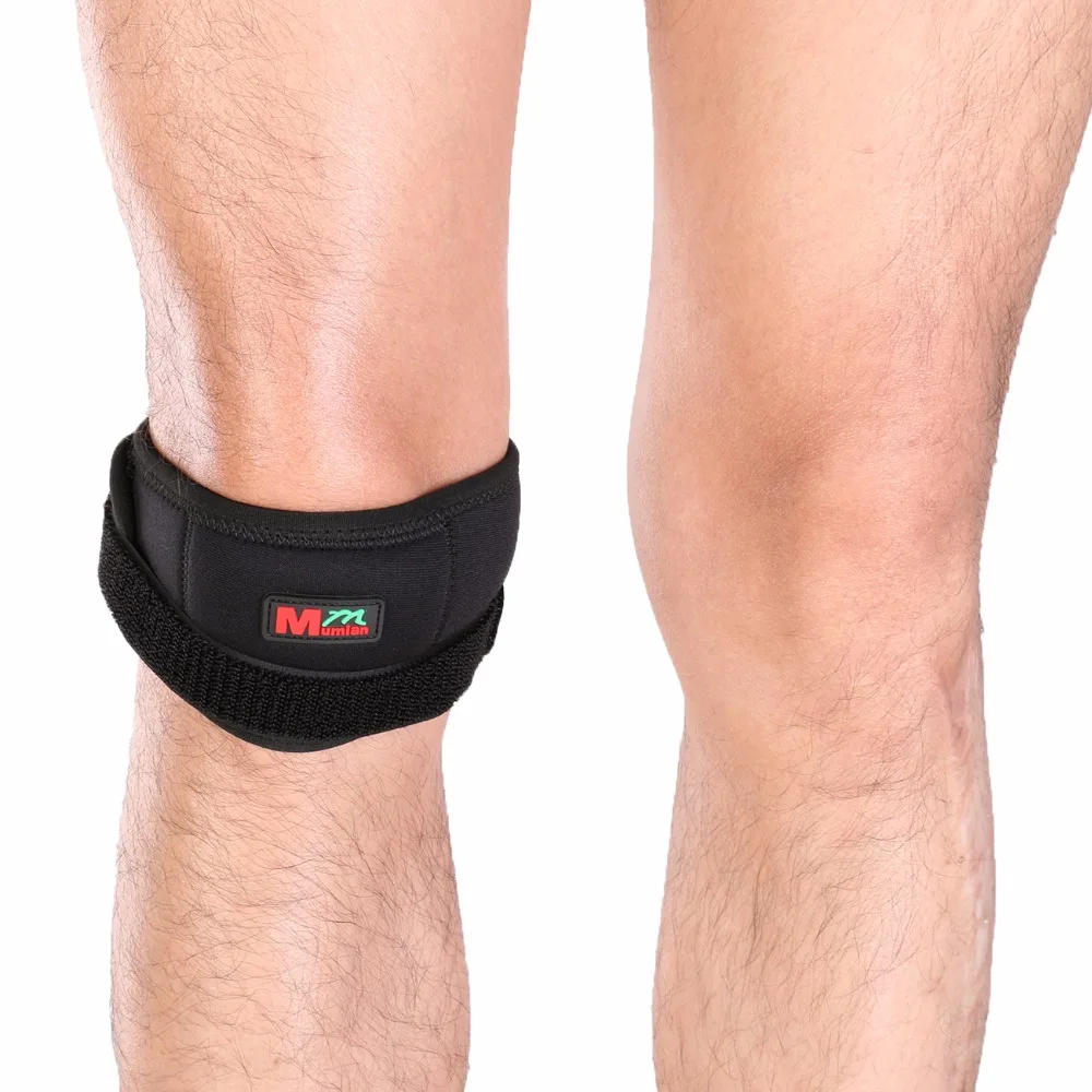 

Adjustable Patella Knee Sleeve Pads Strap Protector Guard Support Pad Belted Sports Knee Brace Black One Size B02