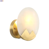 iwhd nordic modern led wall lights fixture bedroom bathroom mirror light marble copper wall lamp sconce wandlamp applique murale