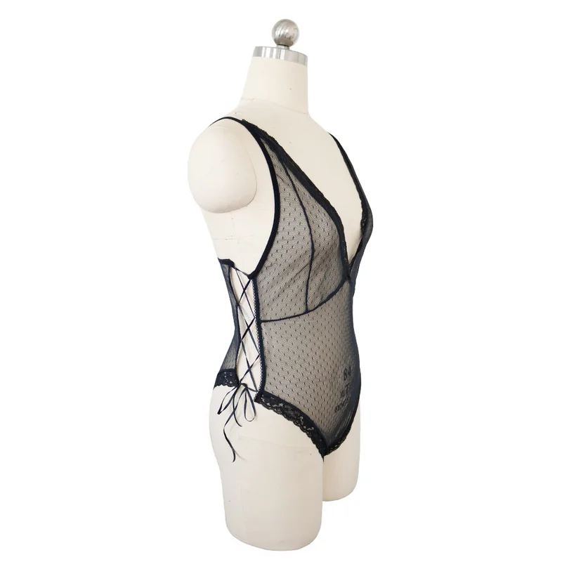 

Newly Women Sexy Lingerie Bodysuits Stylish Female Mesh Bra Nightwear Women Sexy Deep V See-through Jumpsuit Body Stocking