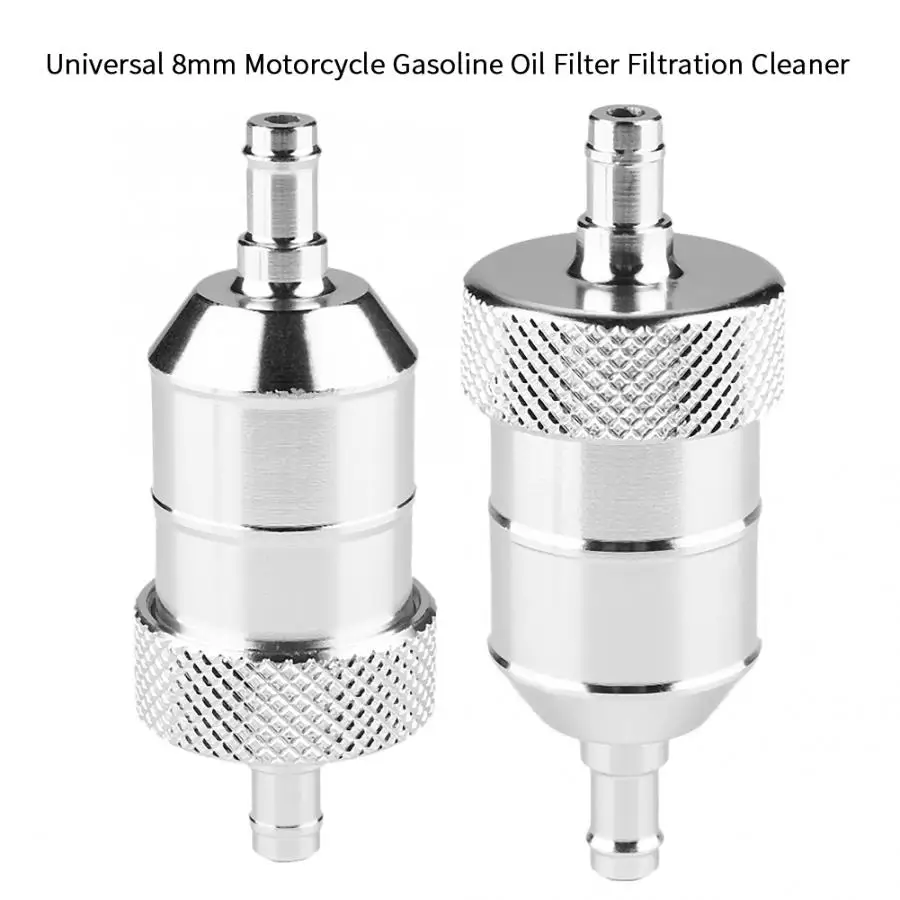 Motorcycle Oil Filters 8mm Motorcycle Gasoline Oil Filter Filtration Cleaner Universal Motorcycle Accessories