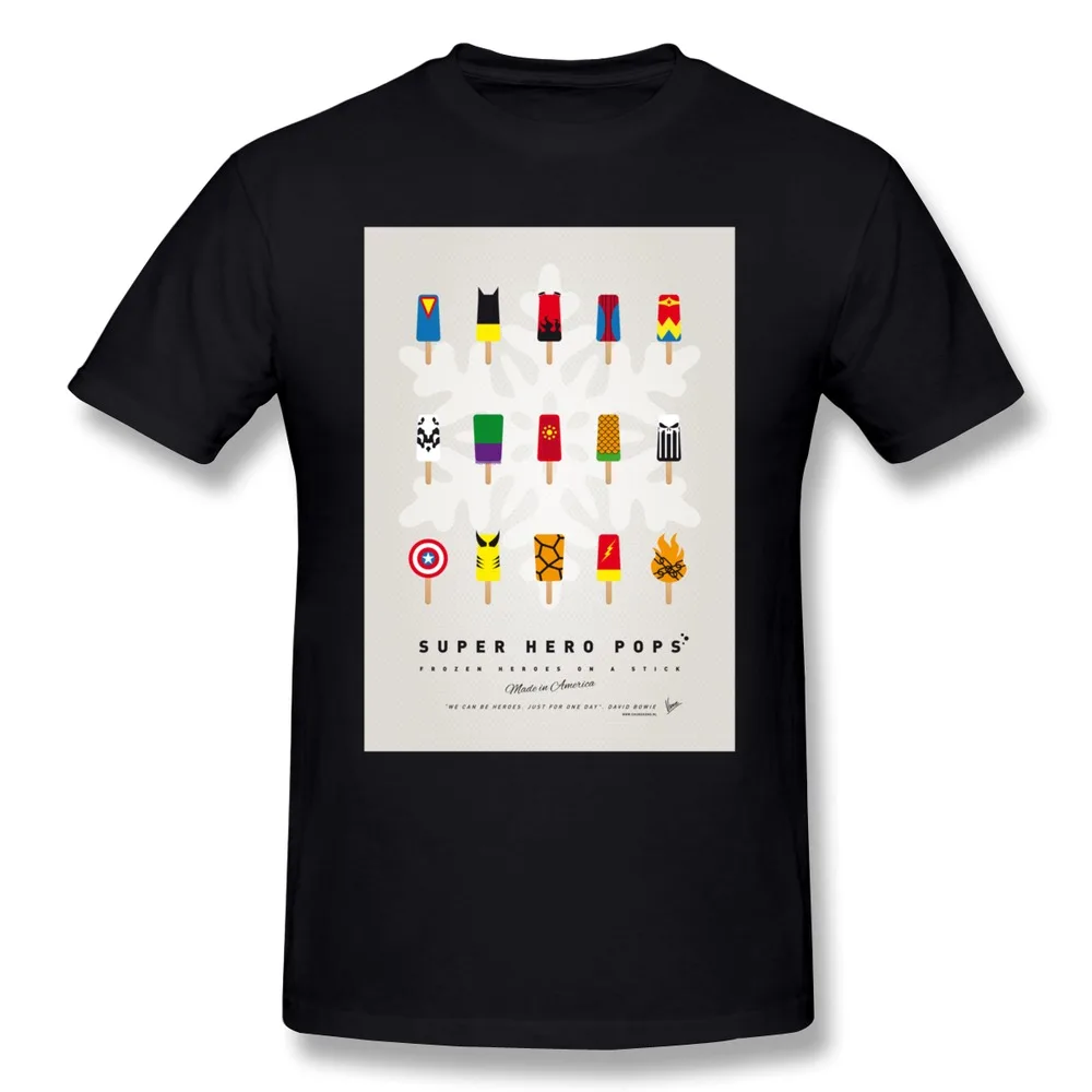 T Shirt Mens Solid MY SUPERHERO ICE POP 