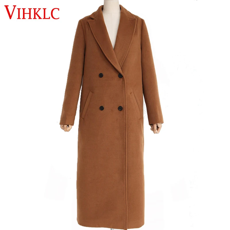 Лидер продаж осень 2017 г. Новинка зимы Тренч Для женщин длинное однотонное Цвет