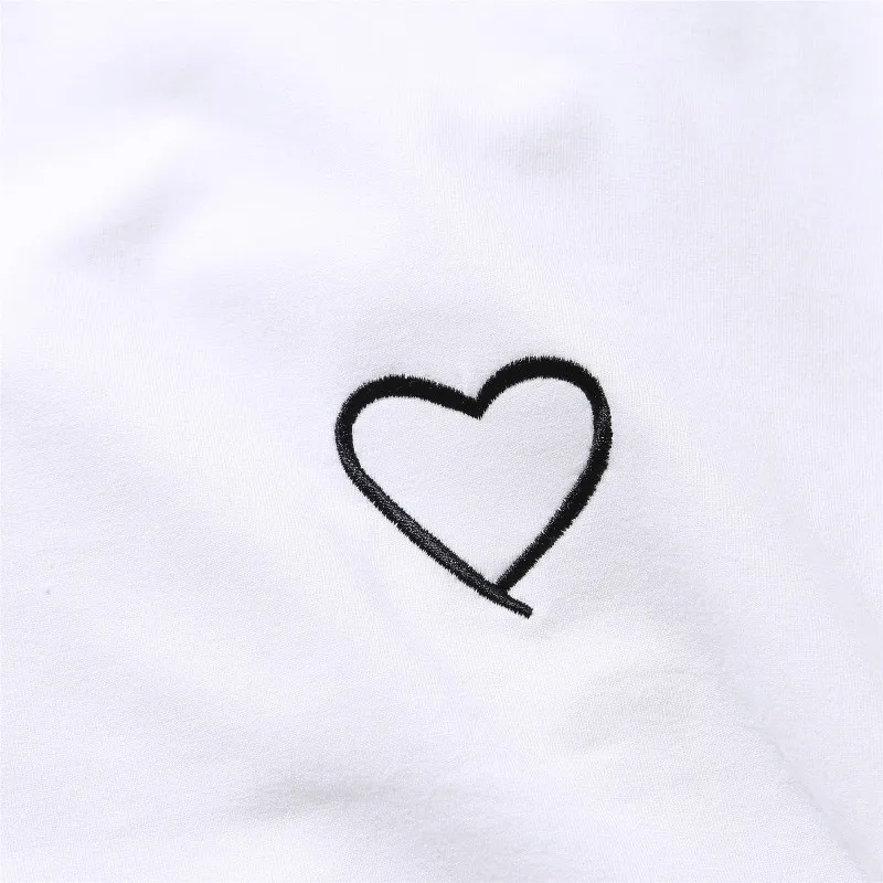 

JLONG Fashion Heart shape T shirt Women Summer T-shirt Tops Female Tees Shirts for Lovers z1