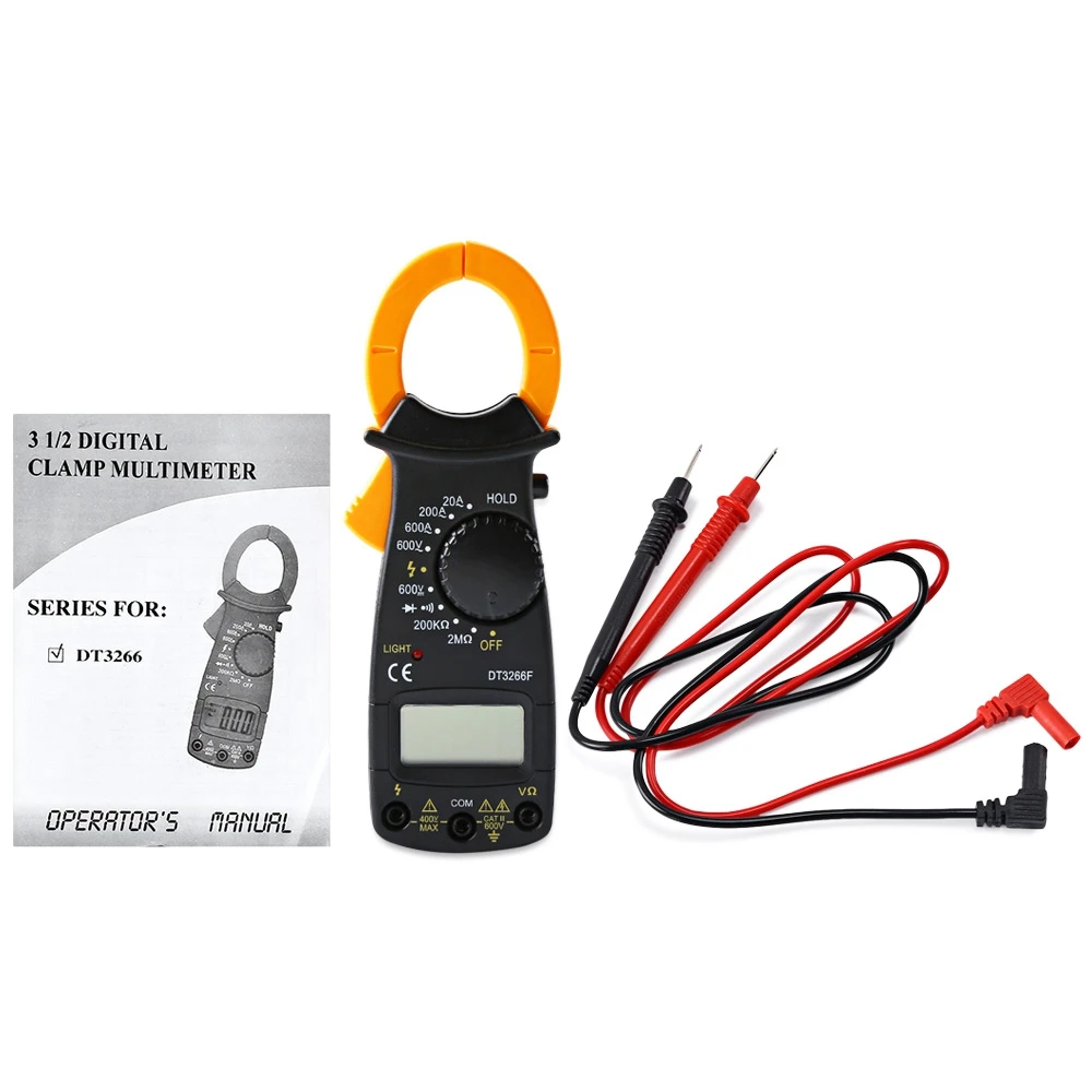 WHDZ DT3266F мультиметр Цифровой Амперметр Вольтметр электрический токовые клещи