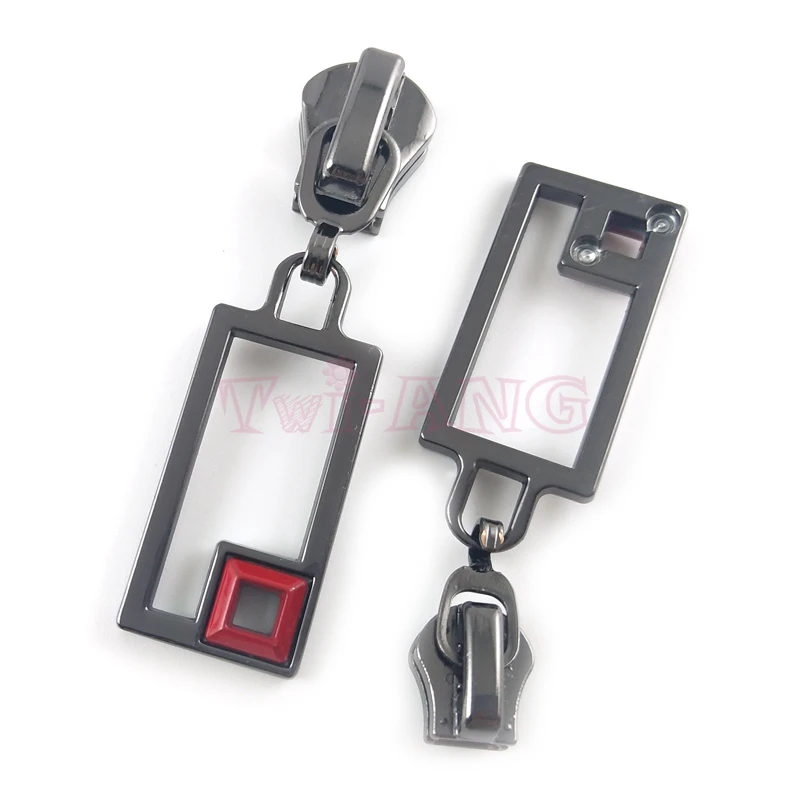 20pcs/lot Distinct 5# Zipper Fixer 8# Slider with Rectangle and Square Shape Combination Pull Tab Deep Green Black | Дом и сад