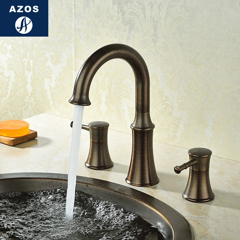 Azos Split FaucetSoft раковина латунный ОРБ переключатель холодной и горячей воды