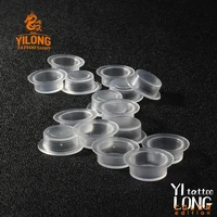 1000pcs plastic microblading tattoo ink cup cap pigment clear holder container 612 size for needle tip grip power supply