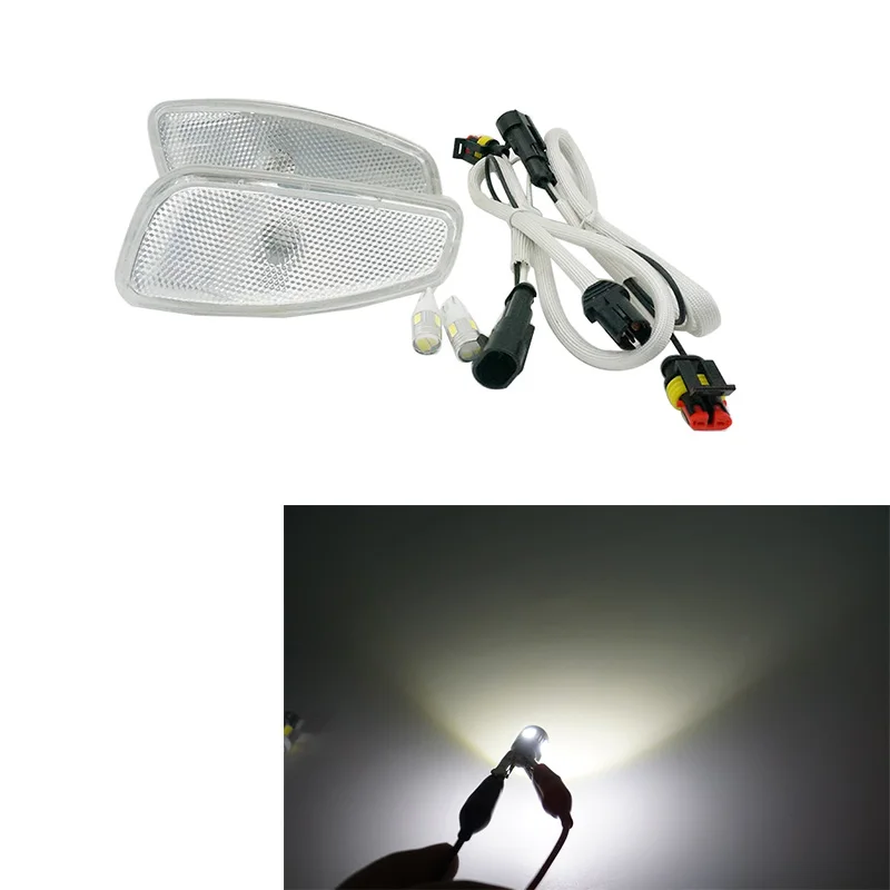 White with White 2 шт.,, подходит для JEEP RENEGADE, поворотник, головной светильник, боковая лампа, белый/оранжевый/дымчатый - Испускаемый цвет: White with White