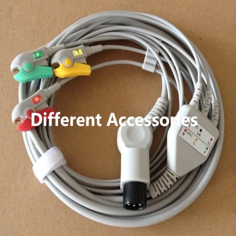 Бесплатная доставка цельный ЭКГ свинцовый провод 3 провода для Mindray, Goldway,Edan, использование монитора, монитора пациента ЭКГ кабель, клипса конец ТПУ, IEC
