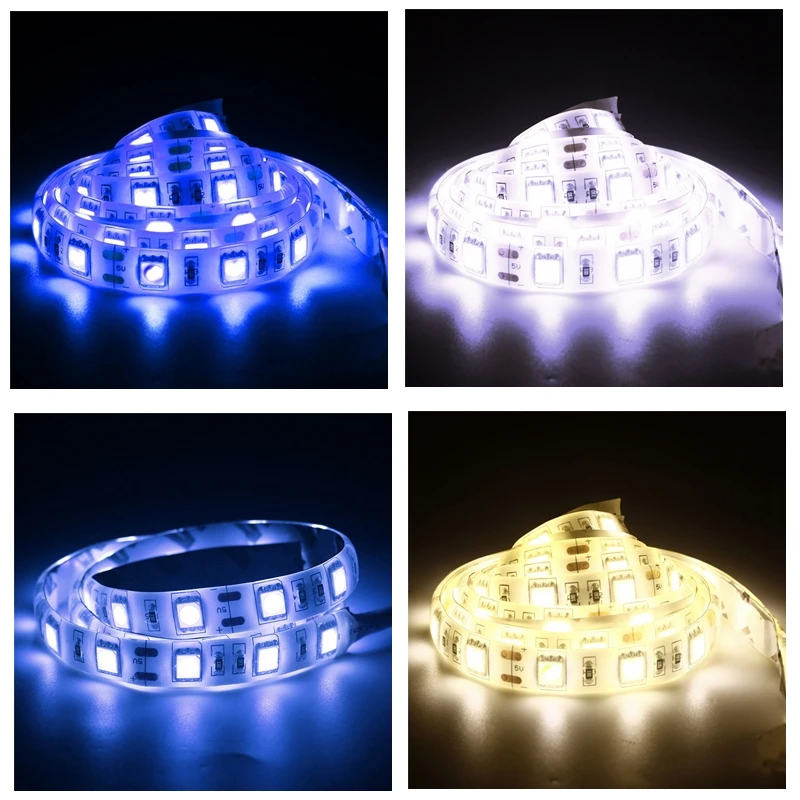 IP65 Водонепроницаемый DC 5 В USB источник питания Декор RGB Светодиодная лента