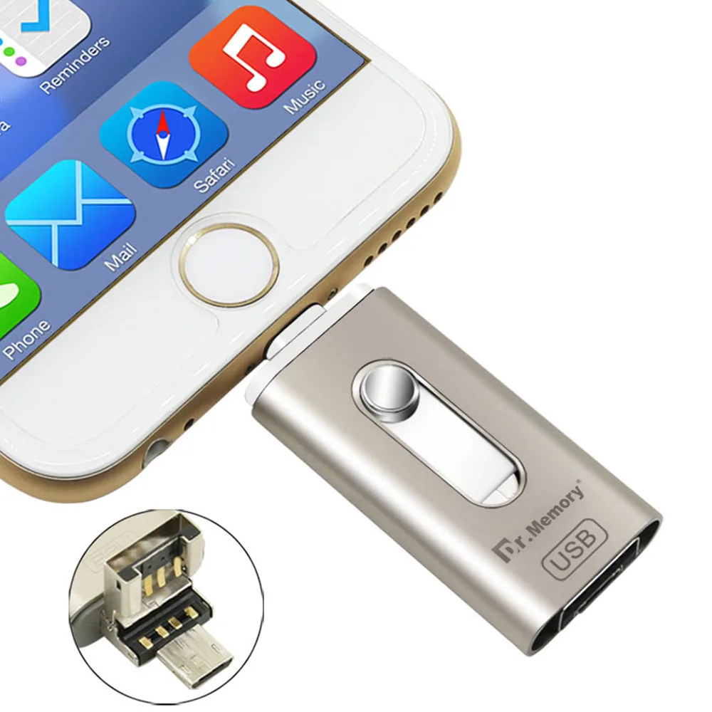 

3in1 OTG USB Flash Drive High Speed 16G 32G 64G Pen Drive for Iphone 6s 7 Plus Smart Phone USB 2.0 Memory Stick for IOS Android