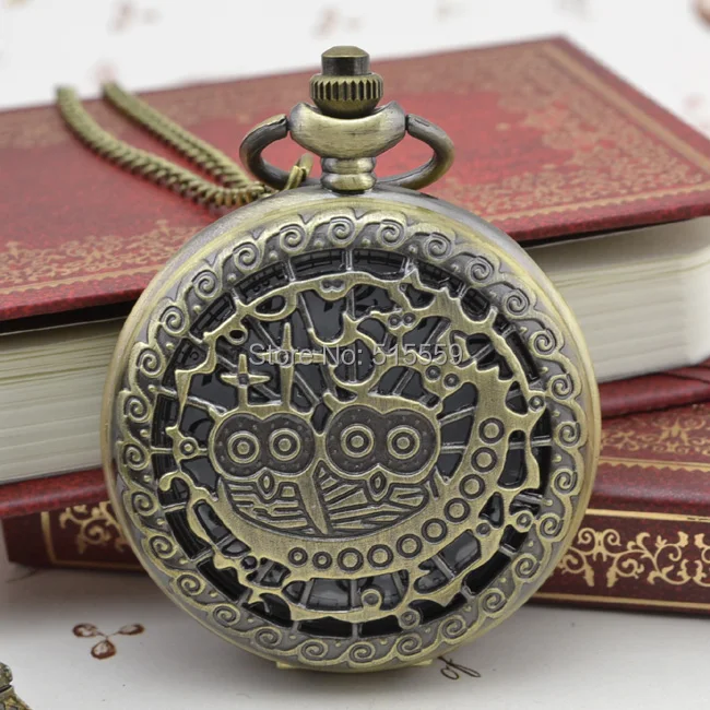 Фото 50 шт настоящие бронзовые полые карманные часы высокого качества ожерелье