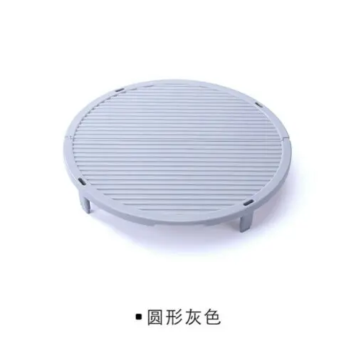 Round Gray Нескользящий пельменей стеллаж для хранения пластмассовый может быть наложен булочки для выпечки подставка для кондитерских изделий поднос инструмент для приготовления пищи Кухонные аксессуары - Цвет: Round Gray
