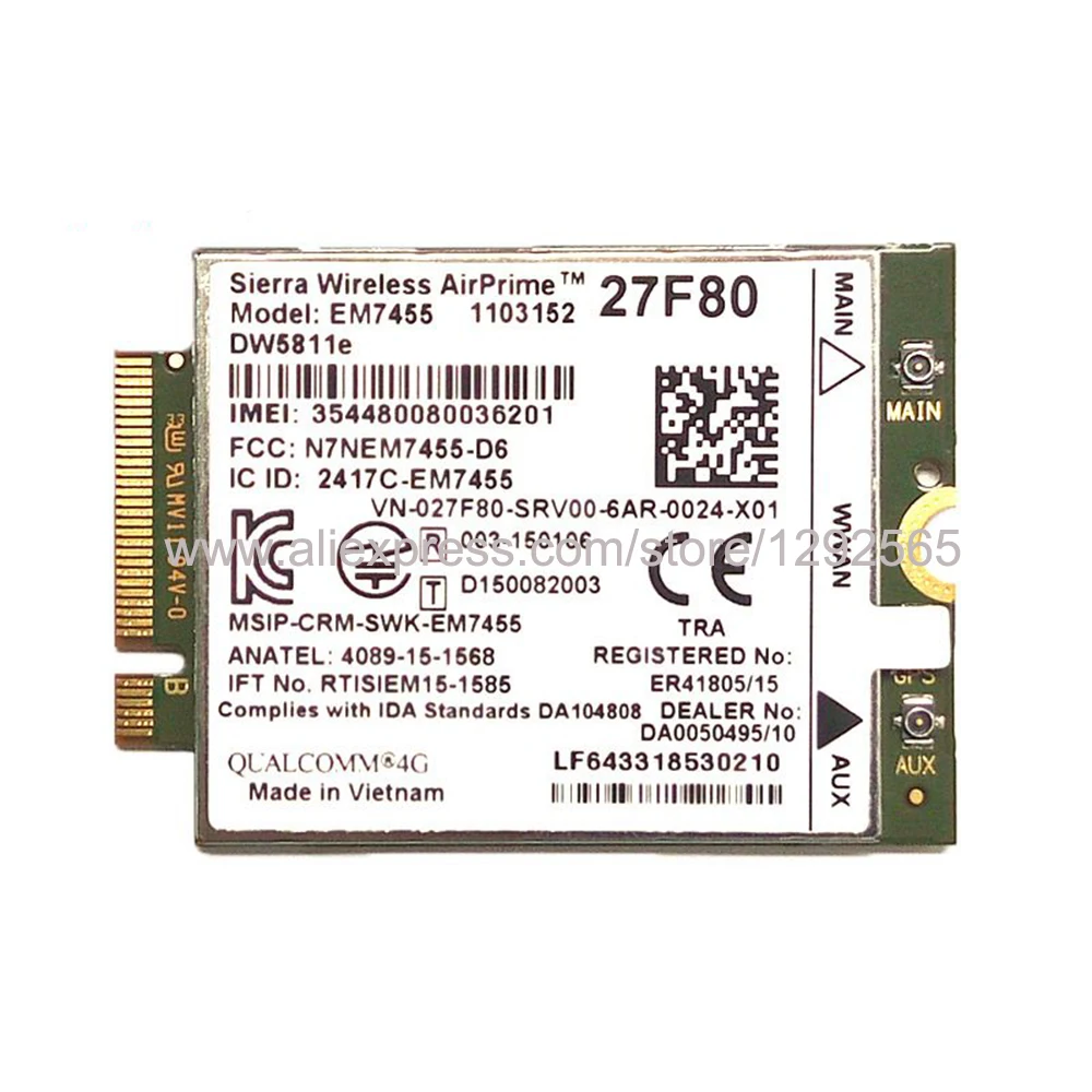 Телит LN930-AP LN930 DW5814E XFVM5 WWAN LTE-FDD NGFF 4G модуль беспроводной Wifi карта для ноутбука Dell