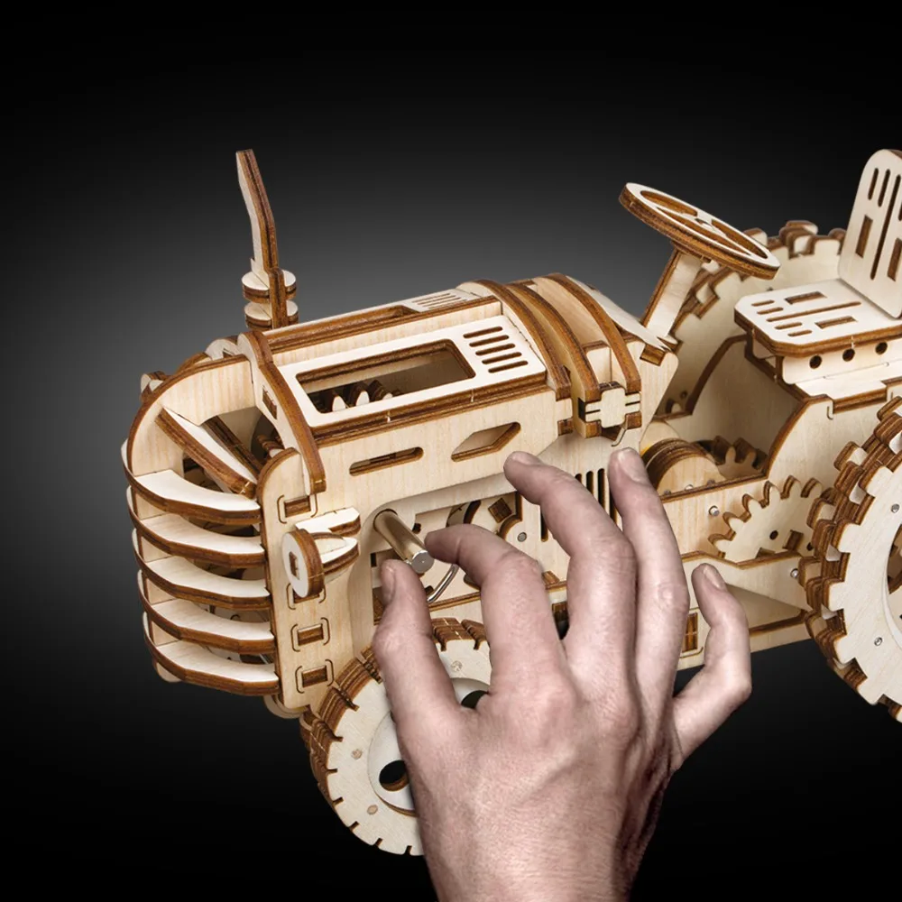 Robotime DIY рукоятка привод трактор 3D деревянная модель строительные наборы игрушки