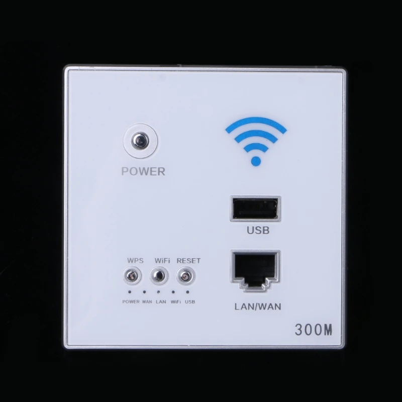 300 Мбит/с беспроводной AP маршрутизатор настенный встроенный WiFi ретранслятор w./LAN
