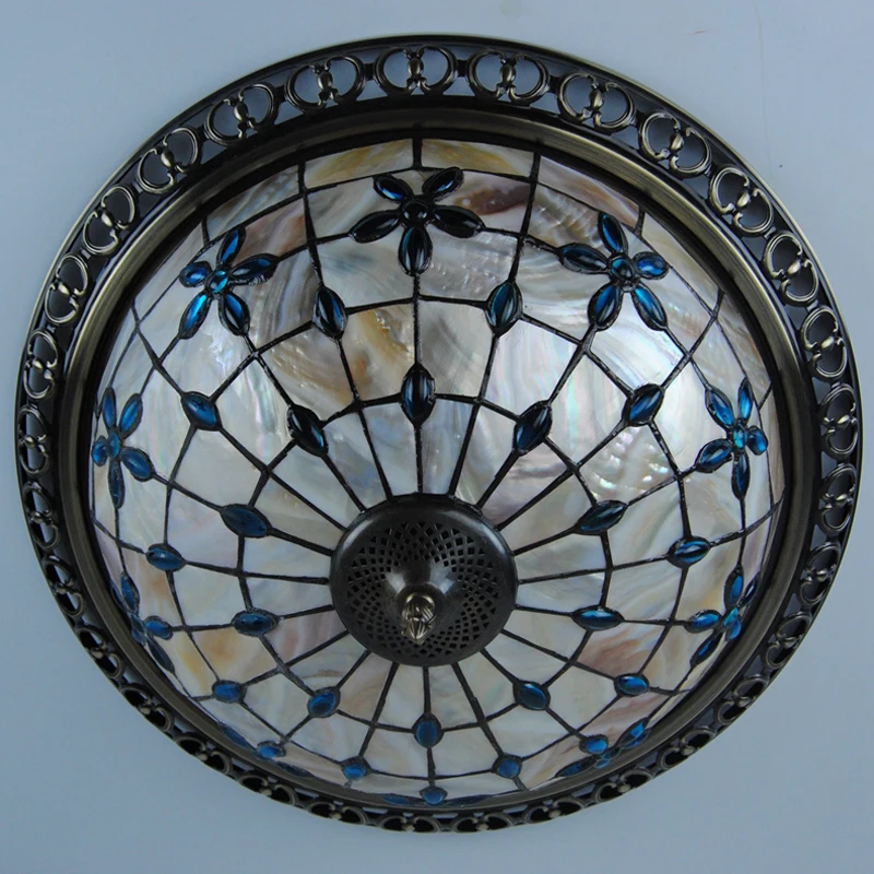20 дюймов Ретро Тиффани цветок витражный корпус заподлицо лампа E26/E27 Европейский