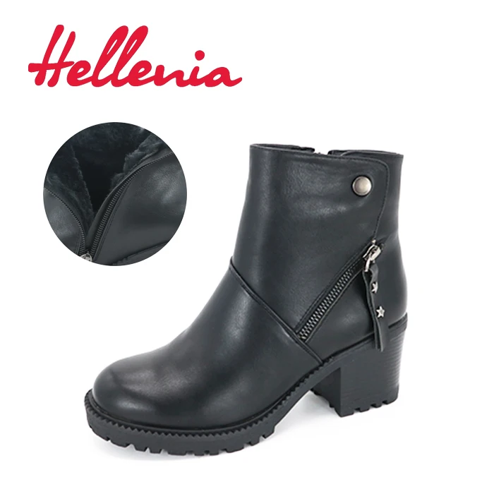 Модная женская обувь Hellenia 2017 женские ботинки из искусственной кожи с плюшевой