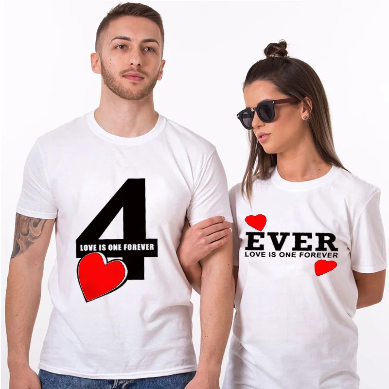 EnjoytheSpirit/одинаковая футболка унисекс для пары Love Is One Forever 4 Ever повседневный мягкий