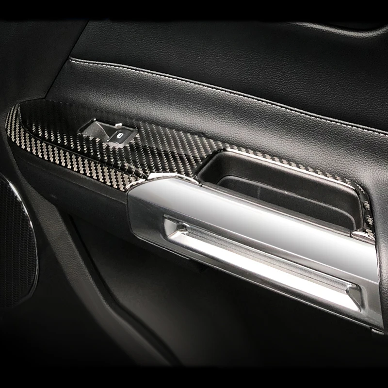 

Автомобильный интерьер, панель переключателя управления окном из углеродного волокна, автомобильная наклейка, декоративная крышка, Стайли...