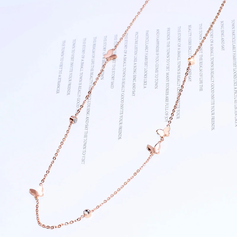 Новое поступление подвеска-бабочка YUN RUO из розового золота с цирконом модное