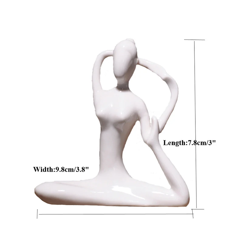 

Ceramic Yoga Poses Figurine Creative Abstract Art Porcelain Meditation Lady Figure Statue Home Decoration Modern Simple Ornament