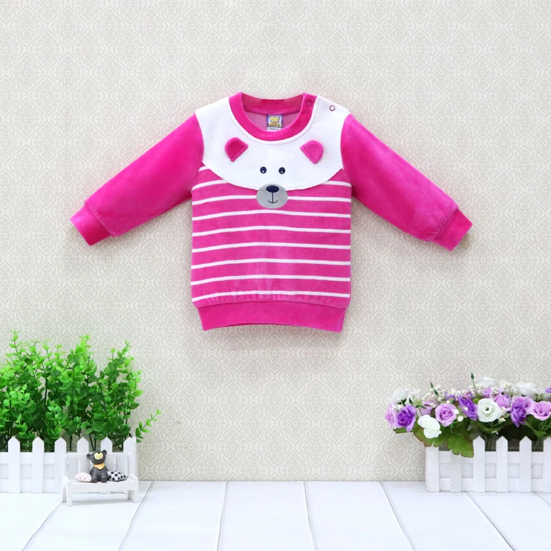 Велюровая красивая блузка с вышивкой рубашки для мальчиков и девочек осенне