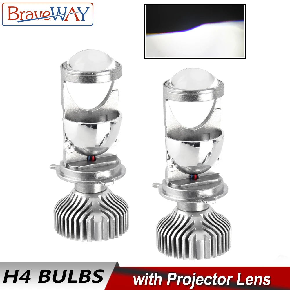 

BraveWay H4 светодиодный светильник для объектива лампы для автомобиля без ошибок лампы Atuo 12 В светодиодный CANBUS светодиодный H4 лампы с мини прое...
